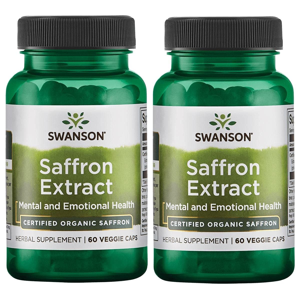 Swanson Saffron Extract-Herbal Supplement Promoting Mood Support -Natural Source of Eye Health Support &Weight Management-Organic Saffron Delivering 2% Safranal-(60 Veggie Capsules, 30mg Each) 2 Pack