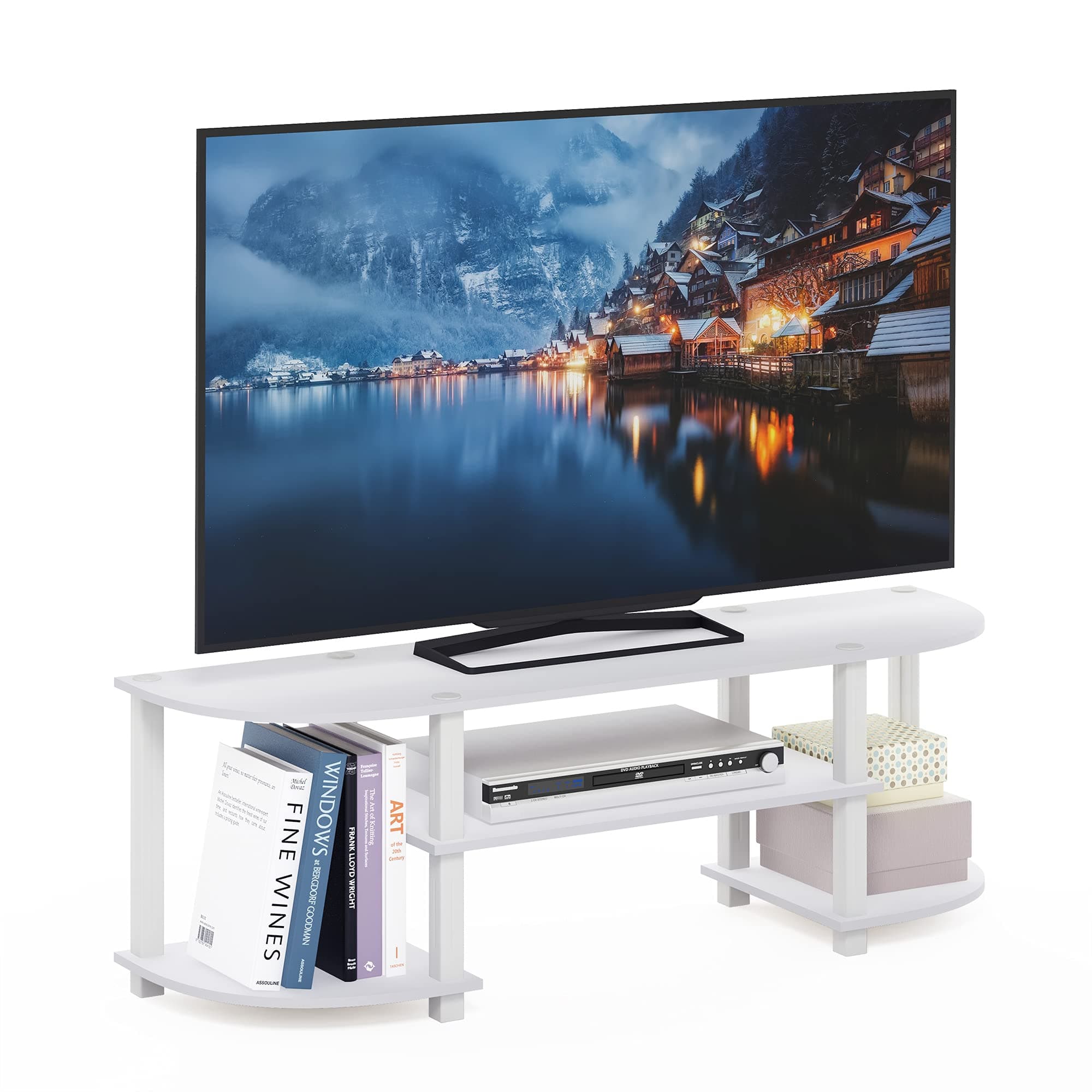 Turn-S-Tube Wide TV Entertainment Center, White