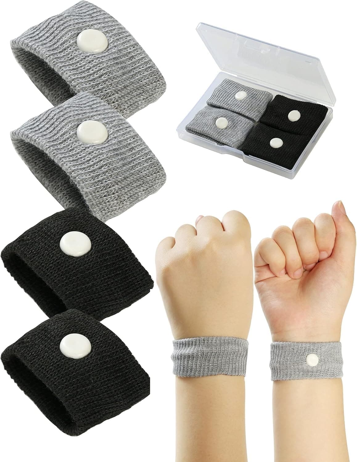 Travel Sickness Bands,2 Pairs Motion Sickness Wristbands for Kids and Adults-Motion Sickness Bands-Anti Nausea Wristbands-Nausea Bands for Morning Car Travel Sea Sickness