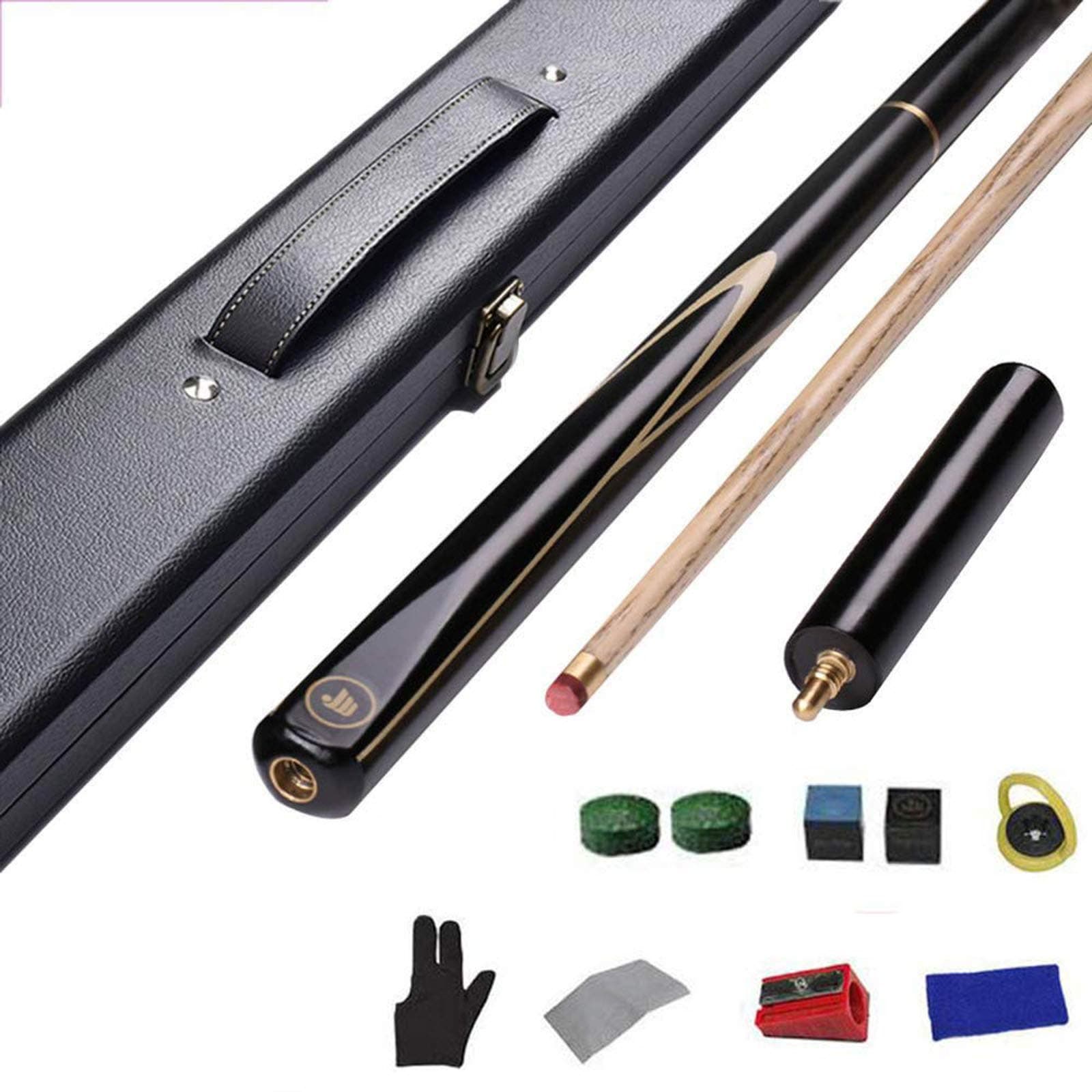 HHXD 3/4 Snooker Cue 10mm Tip,Pool Cue Made of Ash Wood,Billiard Stick with Replacement Tip/G / 145cm/57in