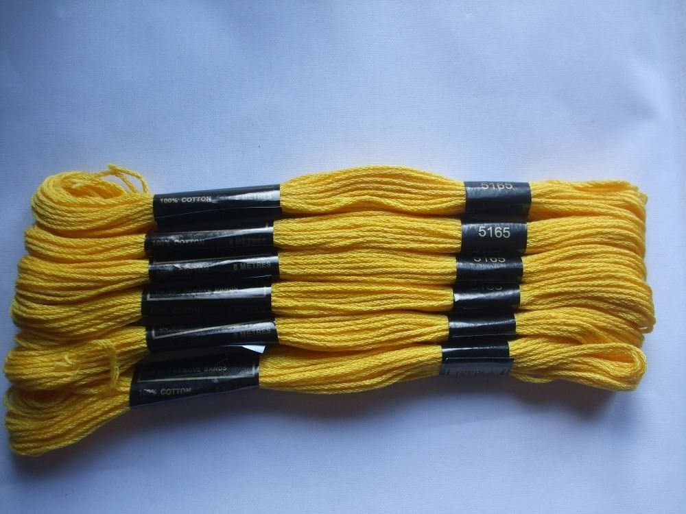 TreblaPack of 6 Embroidery Thread/Skeins - 8m - Golden Sahara - Col. 5165