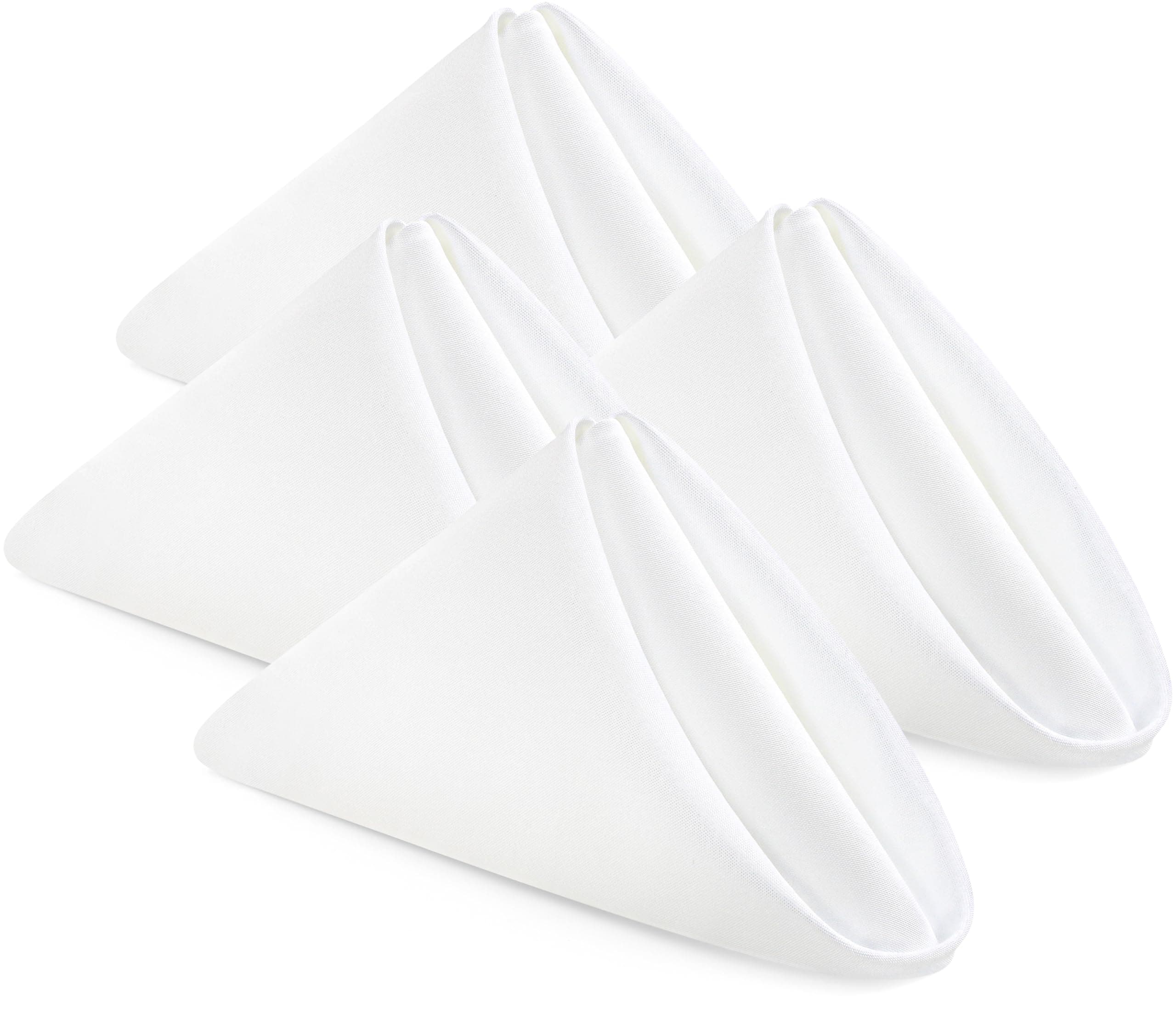 [24 Pack, White] Cloth Napkins 17x17 Inches, 100% Polyester Hemmed Edges, Washable and Reusable Ideal for Parties, Weddings and Dinners