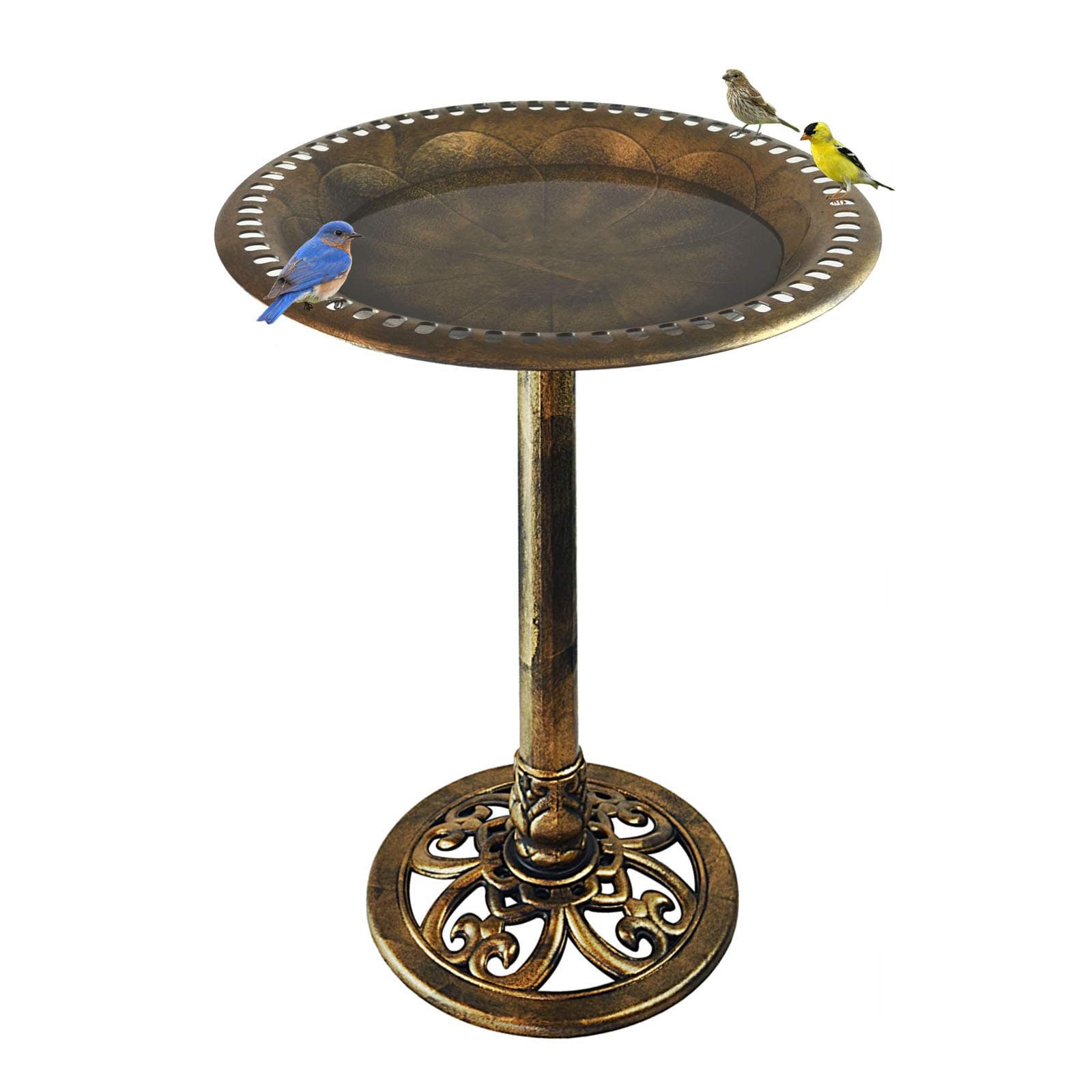 Bronze Resin Birdbath - Pedestal Birdbath for Yard or Garden