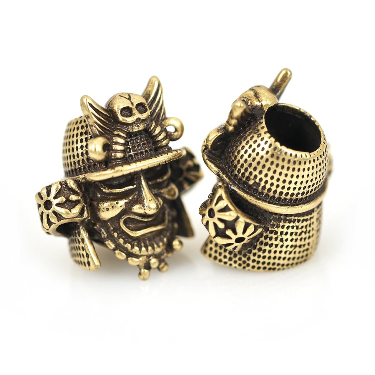 SouthBeat Lanyard Charm Samurai Helmet Bead for Mens Paracord Bracelet Making Supplies 2Pcs 19x20mm