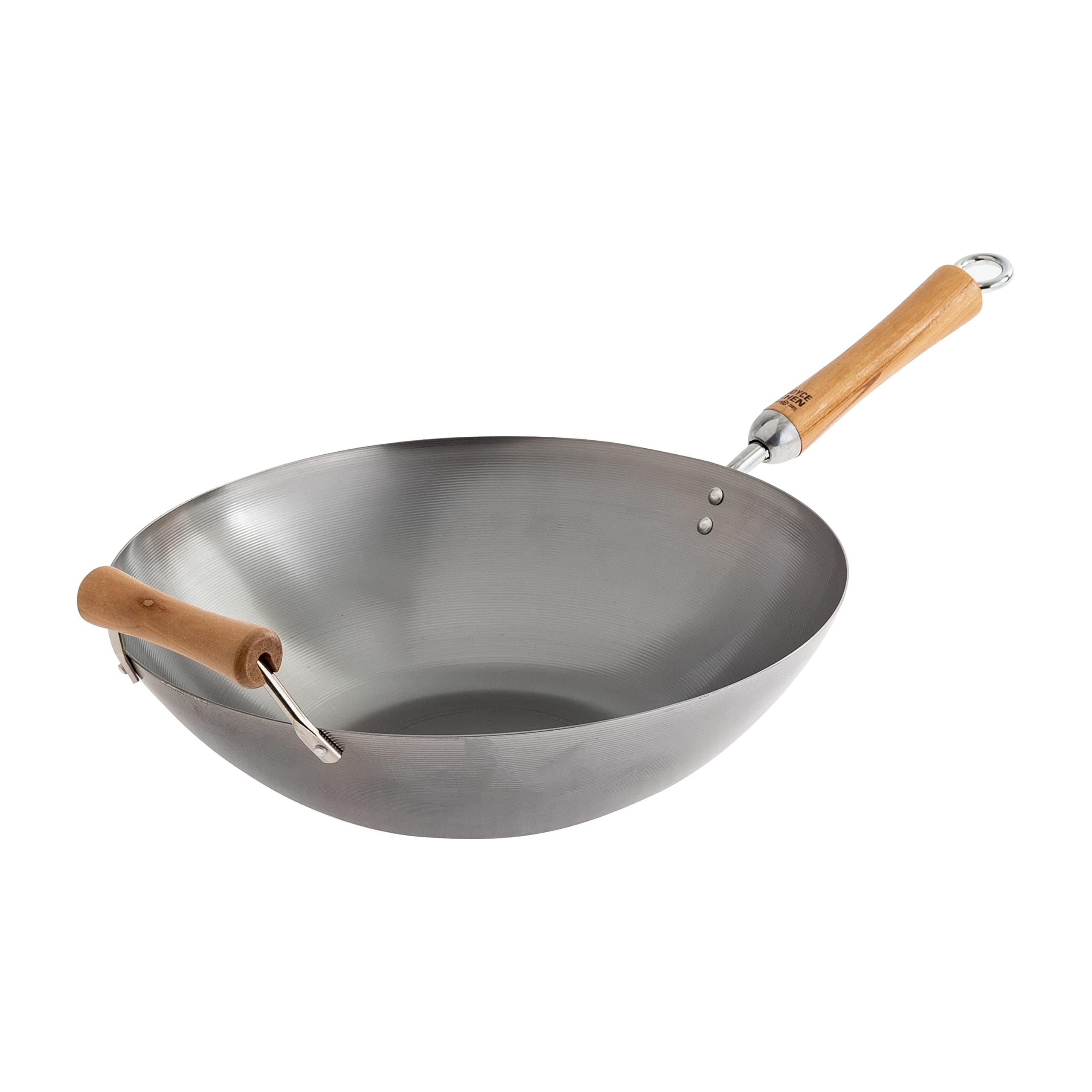 Classic Series 14-Inch Carbon Steel Wok with Birch Handles