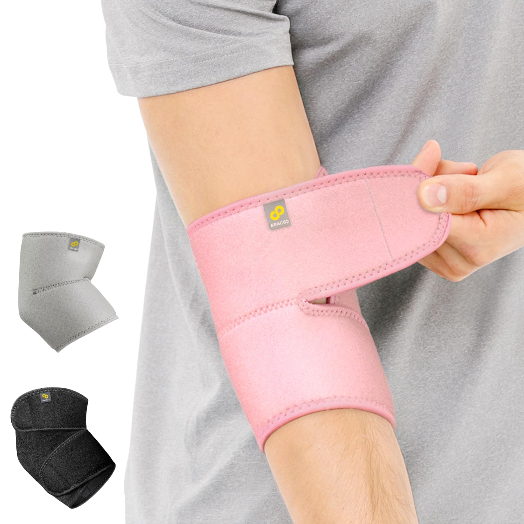 Elbow Support Brace, Men Women, Adjustable Neoprene Support Sleeve for Tennis, Golf, Pickleball, Weightlifting, ES10