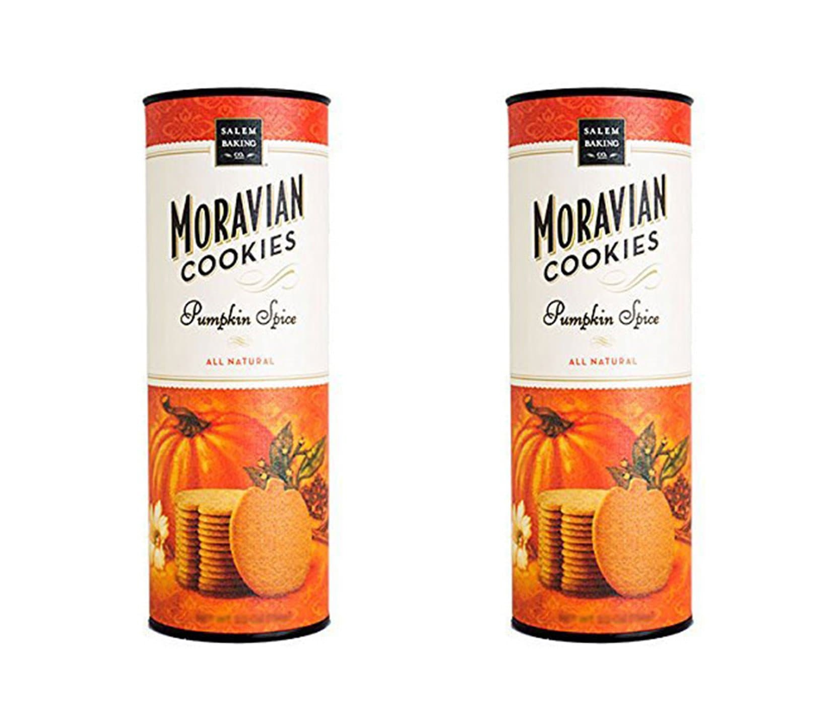 Salem Baking Company Moravian Pumpkin Spice Cookies, 5.5 Ounce Tubes (Pack of 2)