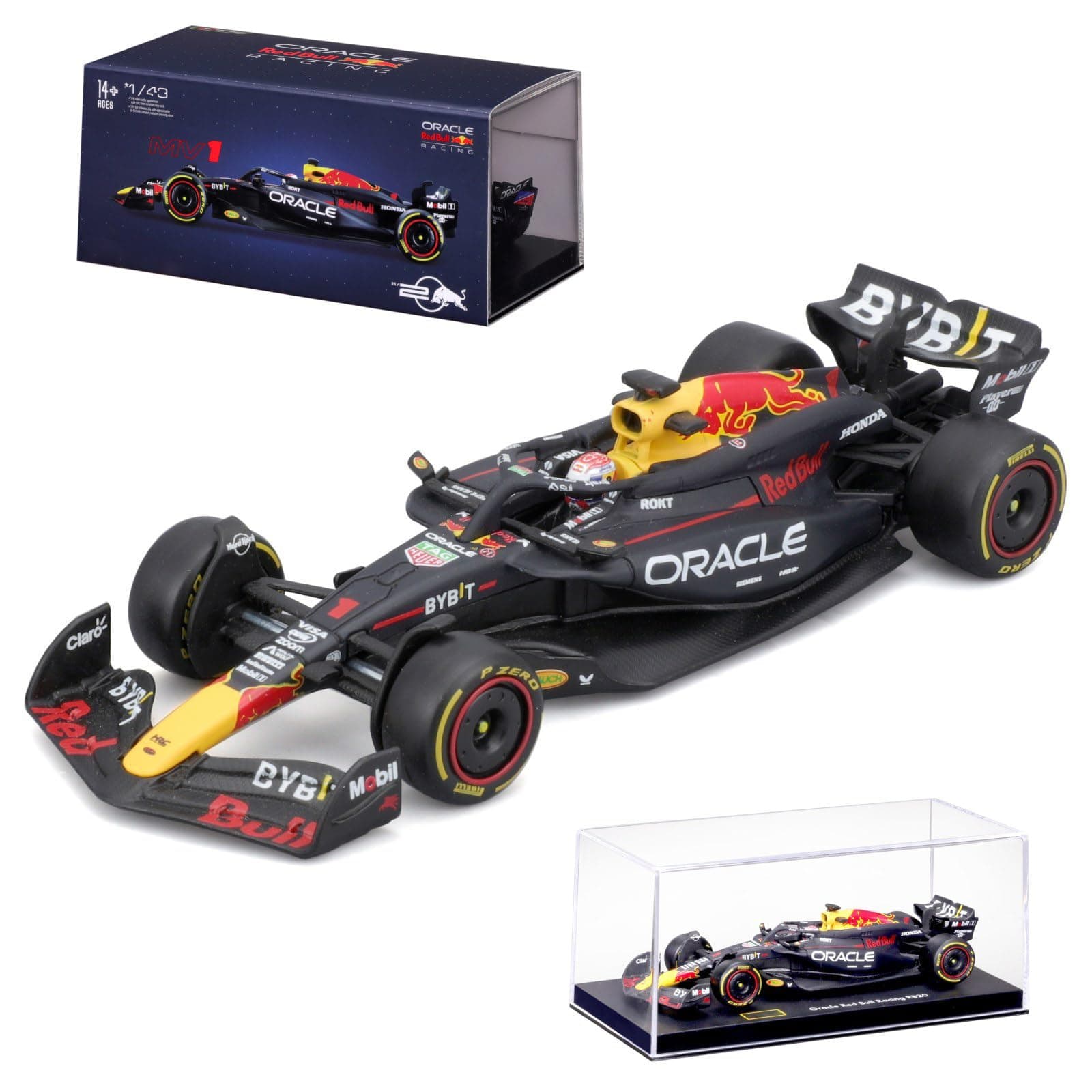 HTLNUZD 2024 Bbuago 1/43 F1 RB20#1 Formula 1 Alloy Miniature Racing Car for Red Bul Die Cast Static Adult Collection Model Gift (Hardcover Edition)