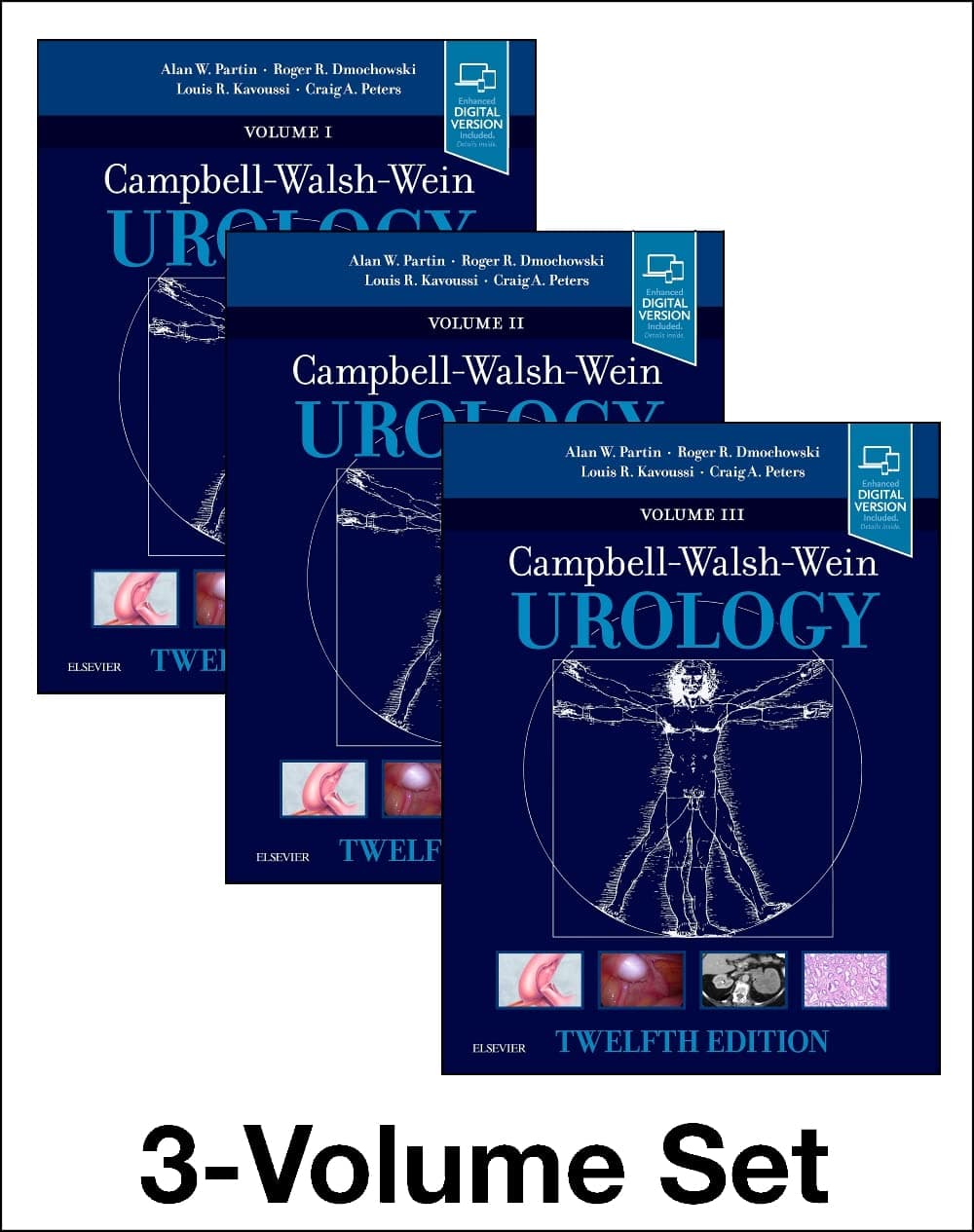 CAMPBELL WALSH WEIN UROLOGY 3-VOLUME SET , 12TH EDITION