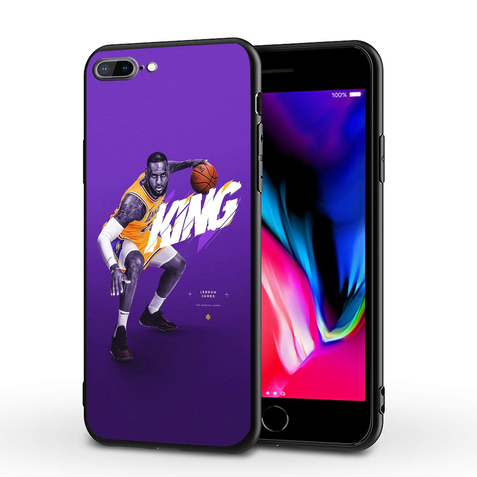SUPTIIN iPhone 8 Plus Case,iPhone 7 Plus Case,King Lebron Fashion Protective Shockproof Anti-Scratch Soft Bumper Case for iPhone 7/8 Plus (King Lebron)