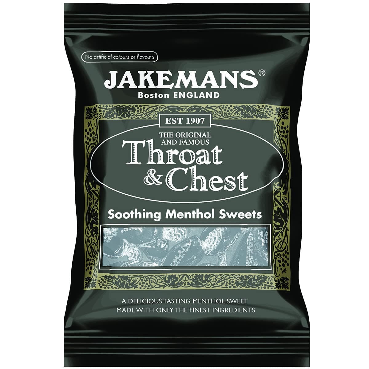 Throat and Chest Flavour 100g Bags - Pack of 10 - Soothing menthol sweets - Suitable for vegetarians