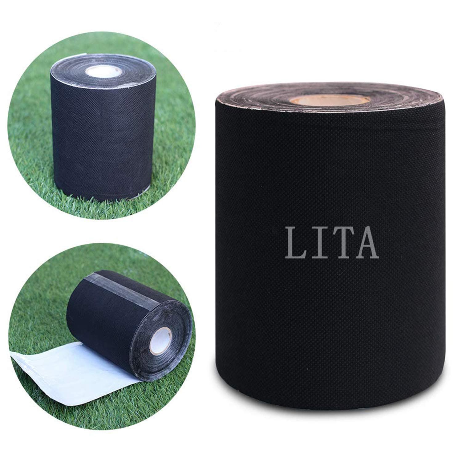 LITA Artificial Grass Tape Self Adhesive Synthetic Turf Seaming Tape for Jointing Fixing Green Lawn Mat Rug,Connecting Fake Grass Carpet(15CM X 10M)