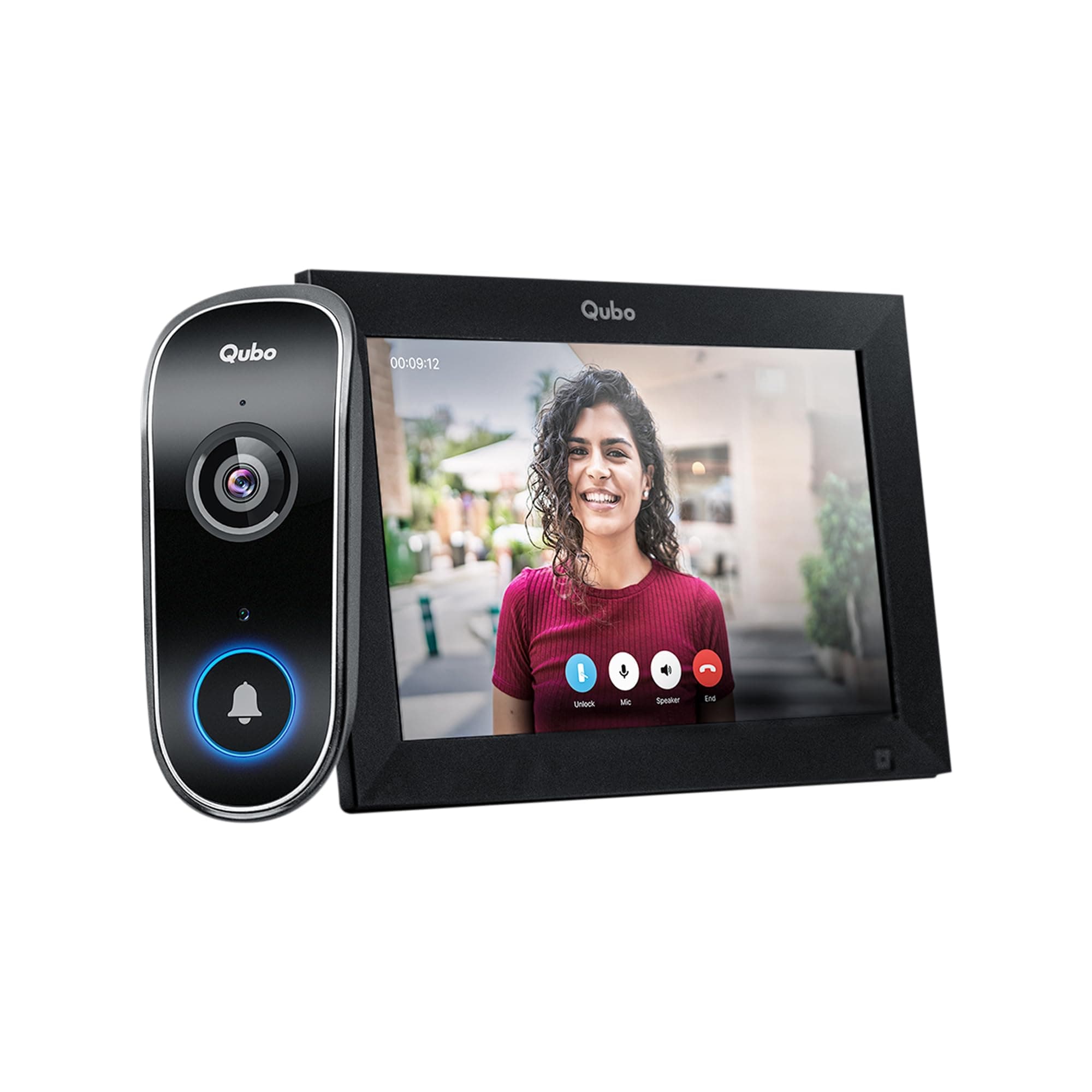 Qubo Instaview New Age Video Doorphone from Hero Group | 3MP Video Doorbell Pro 2K + Wireless Home Tab 1296p Resolution | Instant Phone & Tab Visitor Video Call | 2-Way Talk | Chime