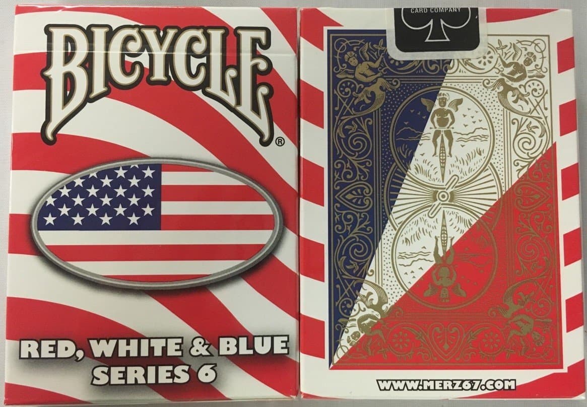 USPC Bicycle Red, White and Blue Series 6 Oval Design Playing Cards