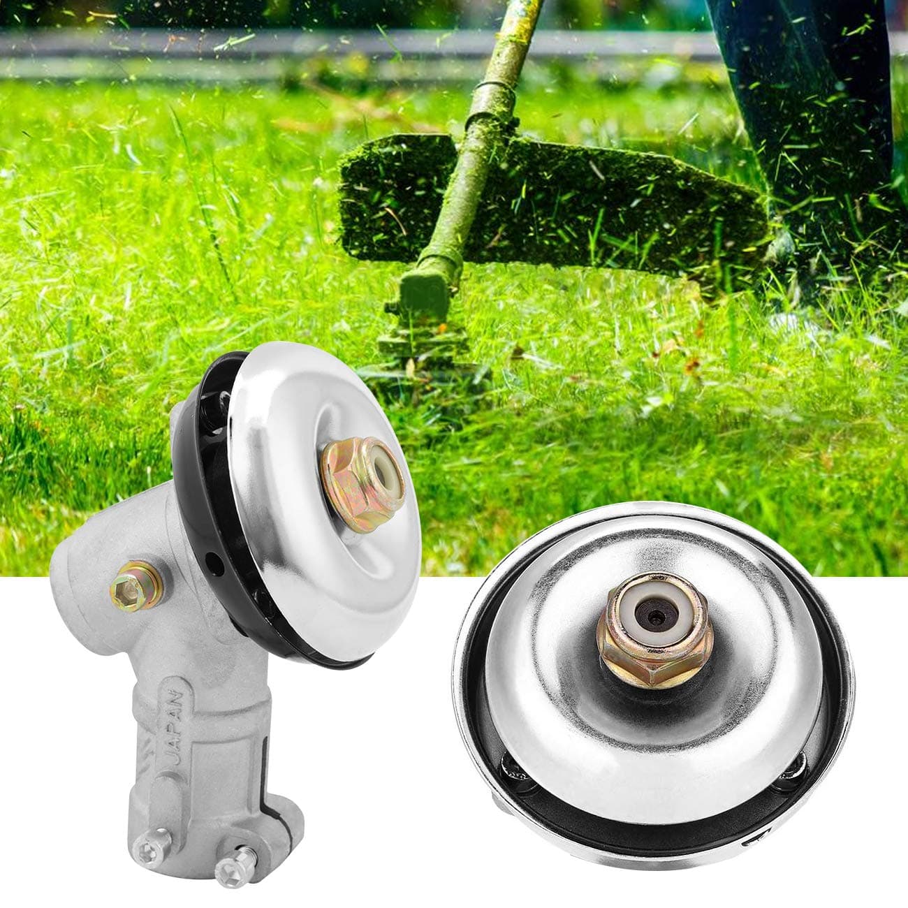 WICHEMI Lawn Mower Gear Head Universal 9pin Spline Brush Head Cutter Strimmer Grass Trimmer Gearhead Gearbox Lawnmower Brushcutter Accessories, 26mm Diameter