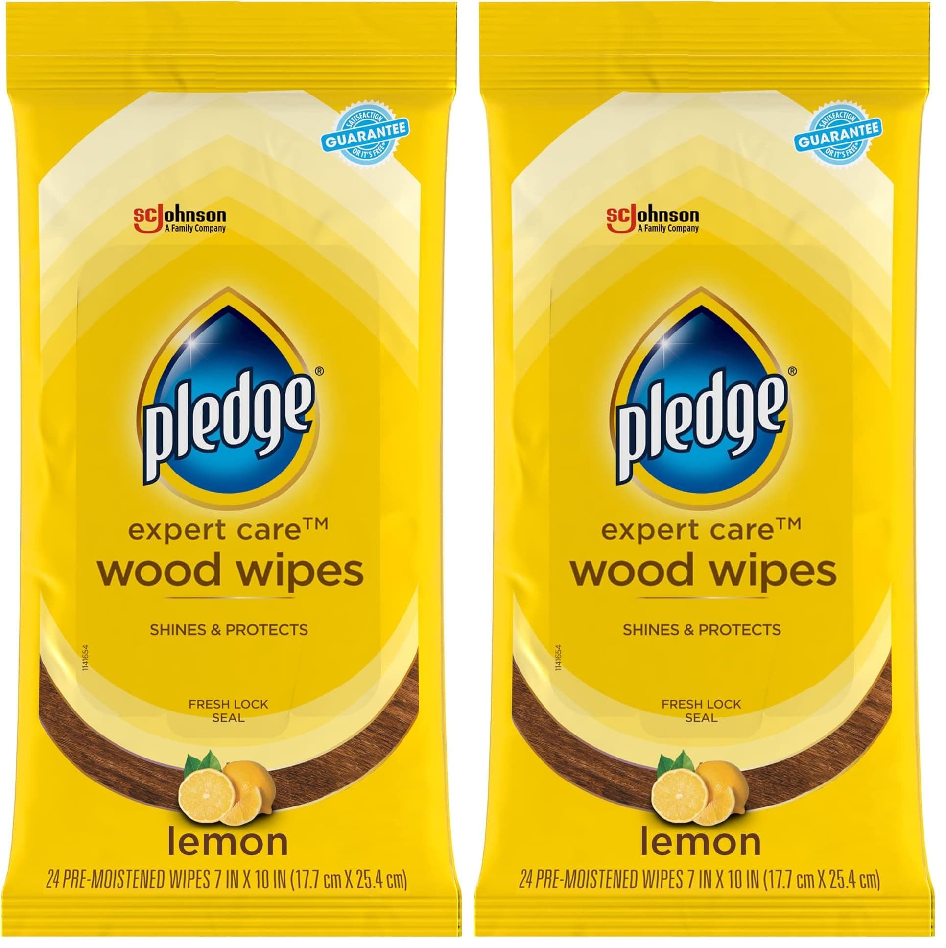 Expert Care Enhancing Wood Wipes, Lemon Scent, 24 Count (Pack of 2)