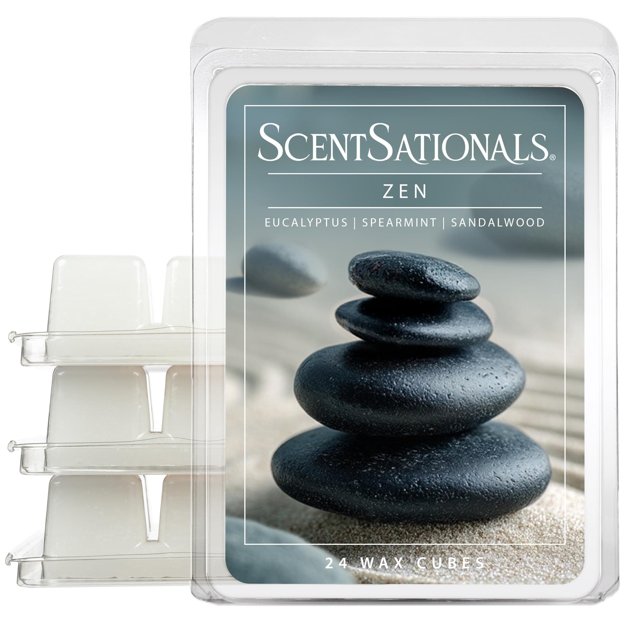 Scentsationals Wax Melts, Wax Cubes Strong Scent -Zen - Long Lasting Scented Melts for Warmer, 10oz (24-Cubes)