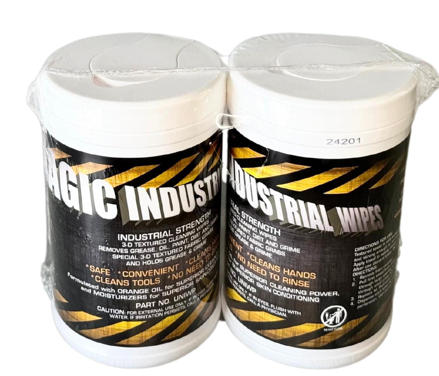 Magic Industrial Wipes/ 3-D textured Cleaning Wipe/Removes Grease, Oil, Paint, Dirt and Grime/Cleans Hands, Tools, Surfaces. Can Add Water to Rejuvenate and Reuse the Wipe/Pack of 2