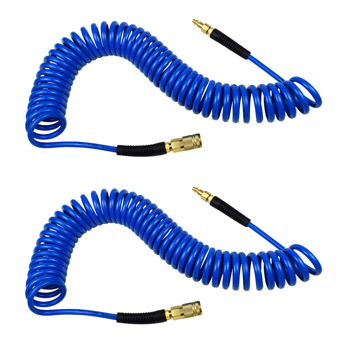 YOTOO 2-Piece 25-Feet Polyurethane Recoil Air Hose (Blue)