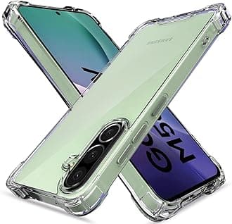 Pikkme Back Cover for Samsung Galaxy M56 5G PC + TPU Clear Transparent Raised Edges Shockproof Protective Phone Bumper Case(Transparent)