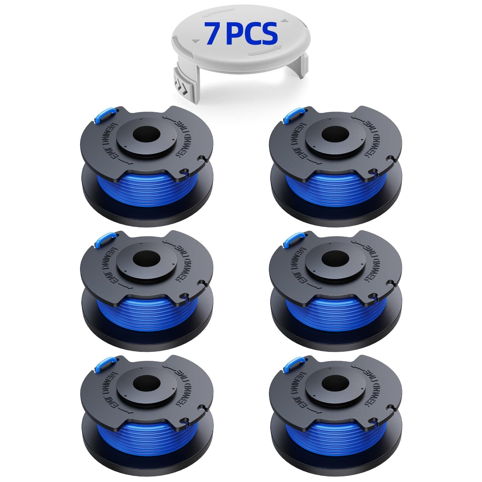 Trimmer String,Line String Trimmer Replacement Spool 0.065-Inch Compatible with 18v, 24v, and 40v Cordless String Trimmer, 6 Packs（6 Trimmer Line,）