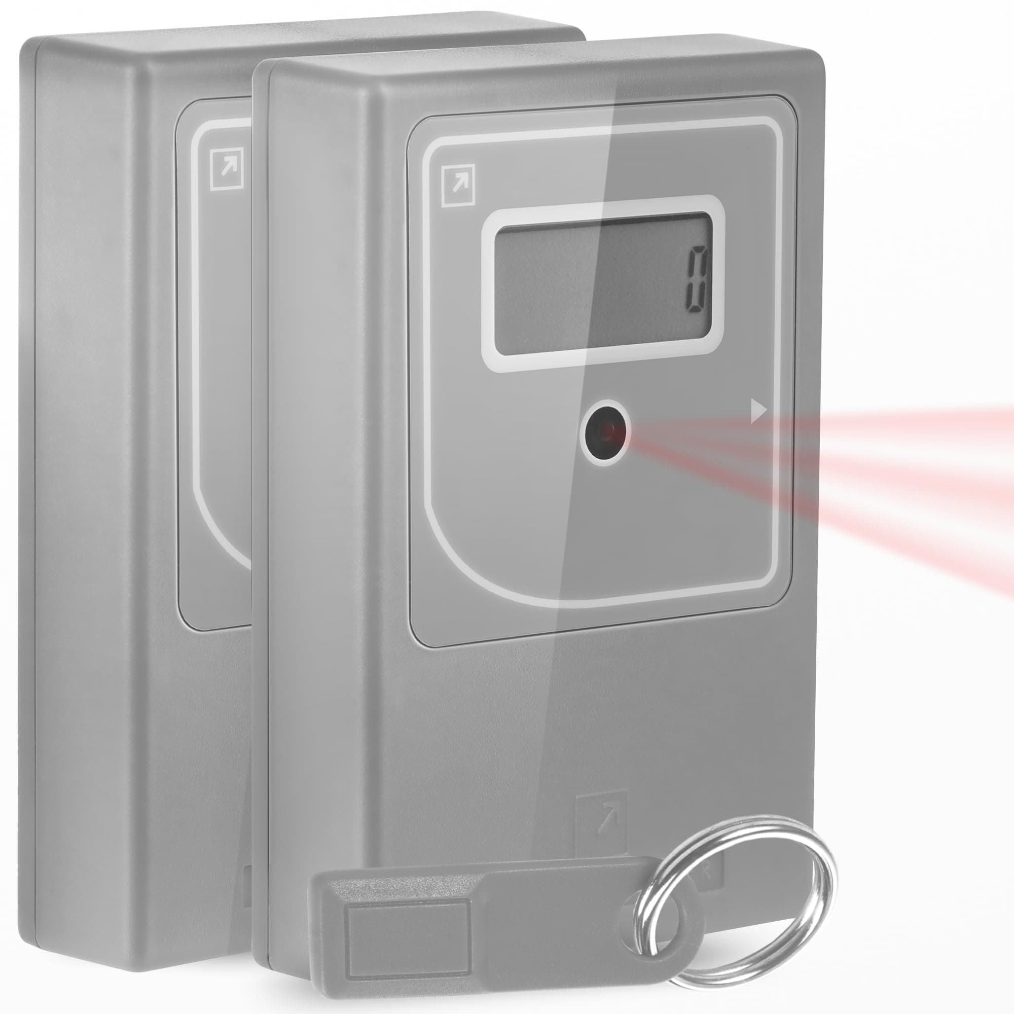 Infrared People Counter for Retail Doors – Wireless Visitor Counter, Battery Powered, Easy Installation, Grey