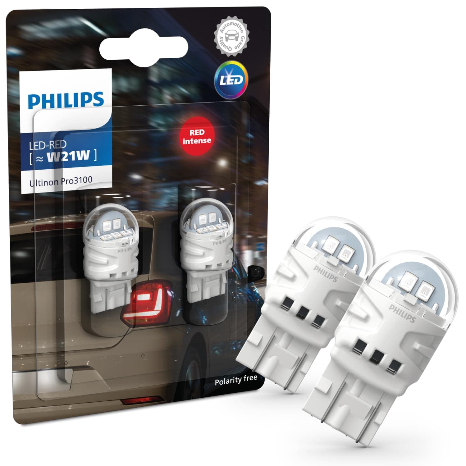 Philips Ultinon Pro3100 LED car signalling bulb (W21W red)
