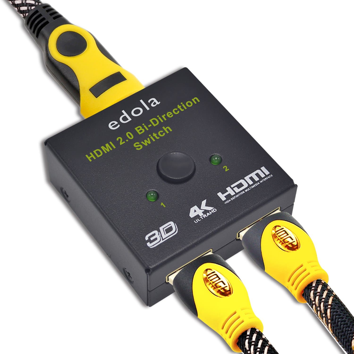 HDMI Switches Bi-directional, EDOLA Mini HDMI 2.0 Switch 4K Bidirection Switcher - 2 Port HDMI Switch Box Support 4K, 1080P, 3D ¡
