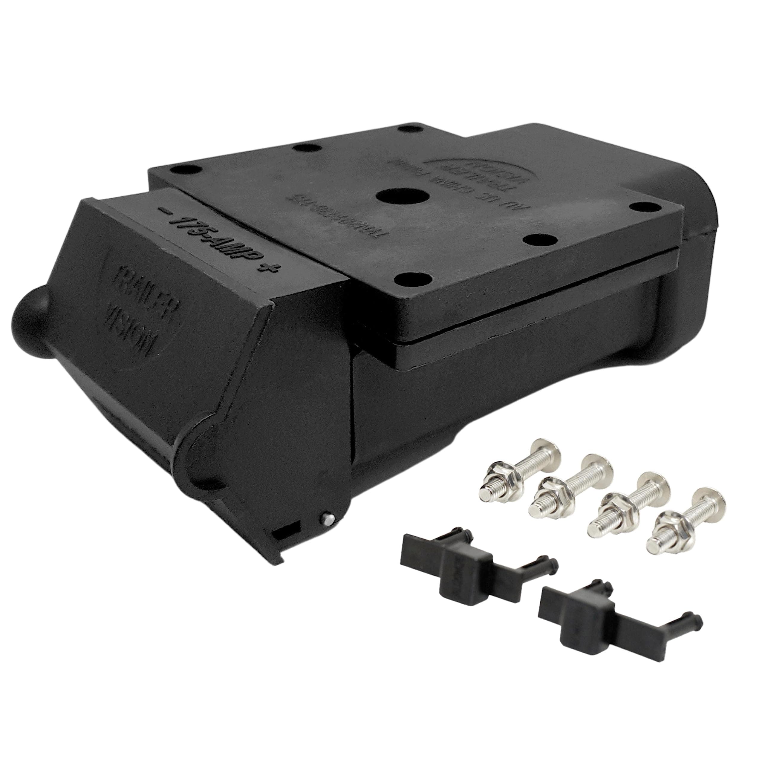 175A Anderson Plug Mount - 175 Amp Anderson Connector Cover with LED - Fits SB 175, Wire Gauge 2-1/0 AWG - UV Insulated Protection for Solar, Electrical, Marine, RV, ATV, 4WD - Black