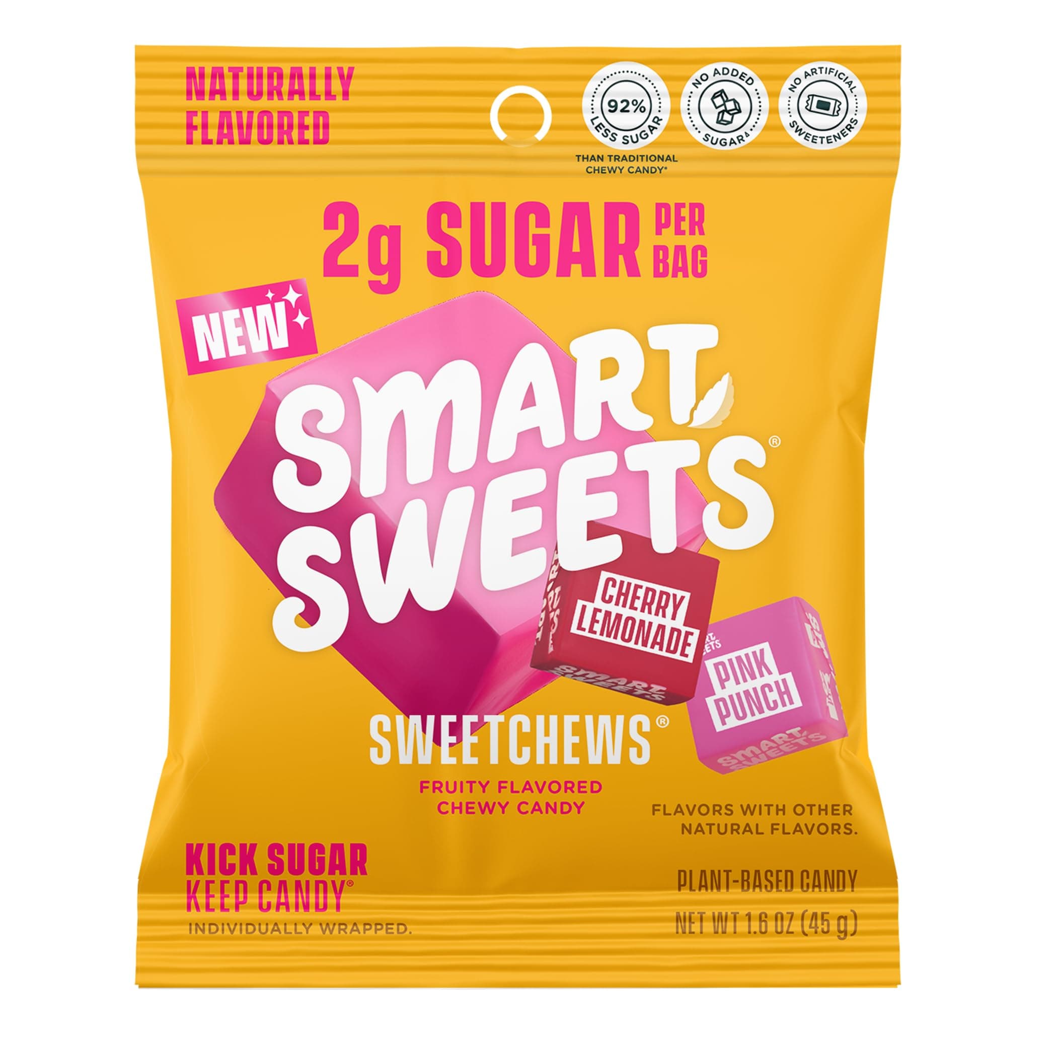 SweetChews, 1.6oz (Pack of 4), Candy With Low Sugar & Calorie, Healthy Snacks For Kids & Adults