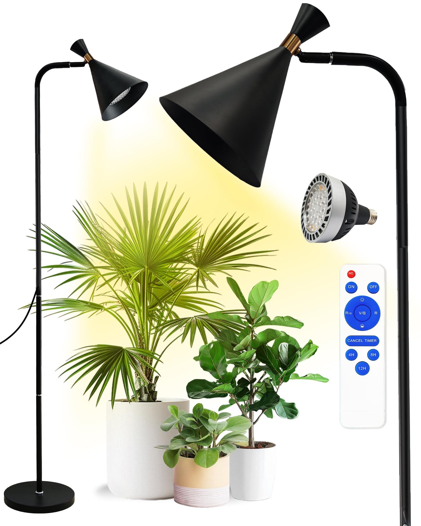 Standing Plant Grow Light, LED Growing Light Full Spectrum for Indoor Plants，4/8/12H Timer, Flow Grow Light for Tall Large Indoor Plants