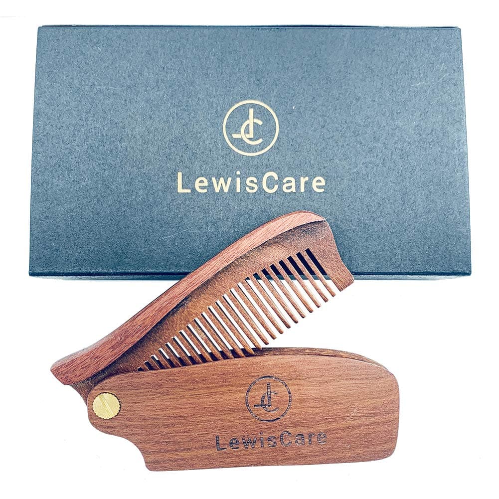 Folding Wood Hair Comb Beard Comb Beard Brush Beard Trimmer Pocket Size Beard Mustache Comb