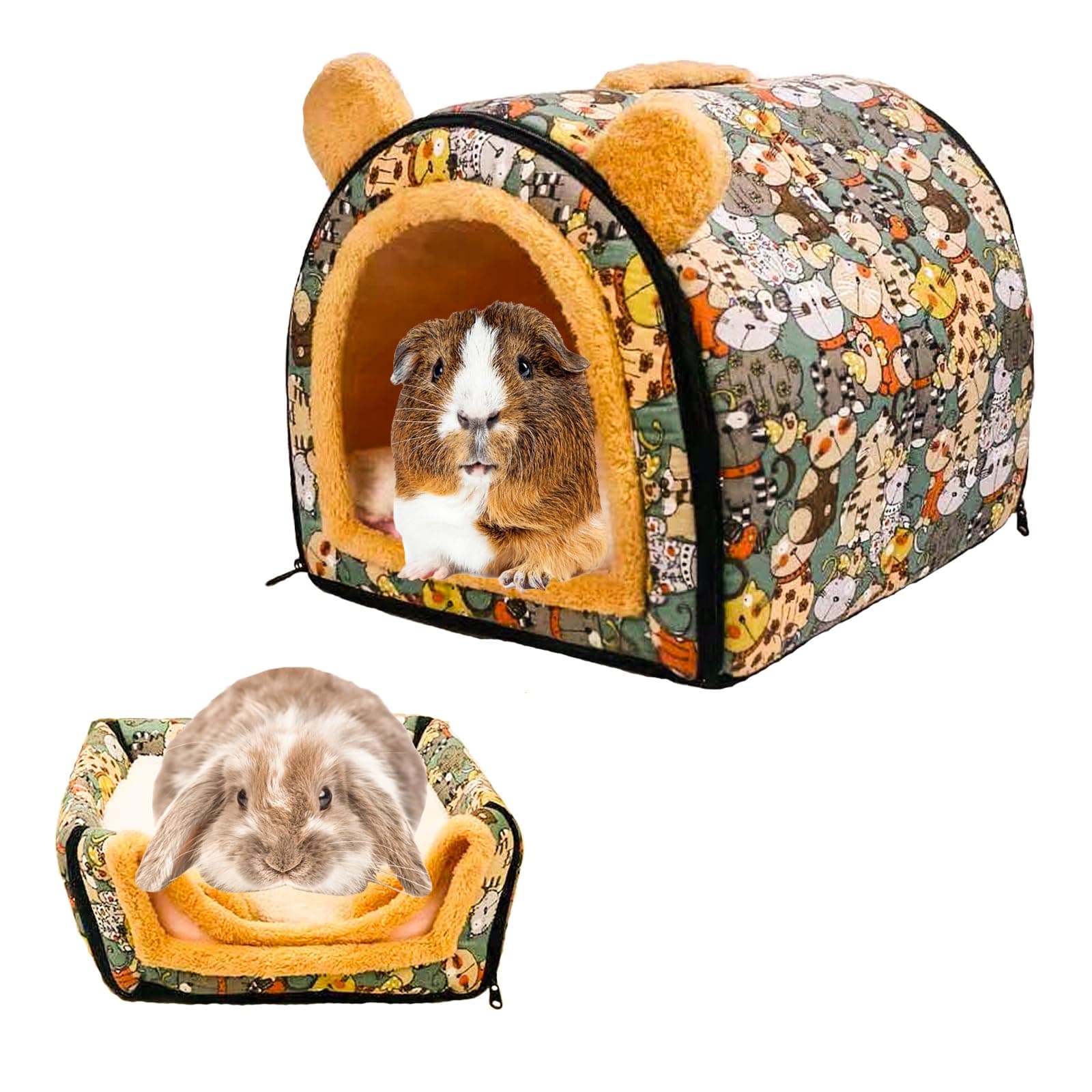 Grddaef Extra Large Rabbit Bed House，Warm & Soft Bunny Hideout Hut Cave for Rabbit Bunny Guinea Pig Hamster Squirrel Chinchilla