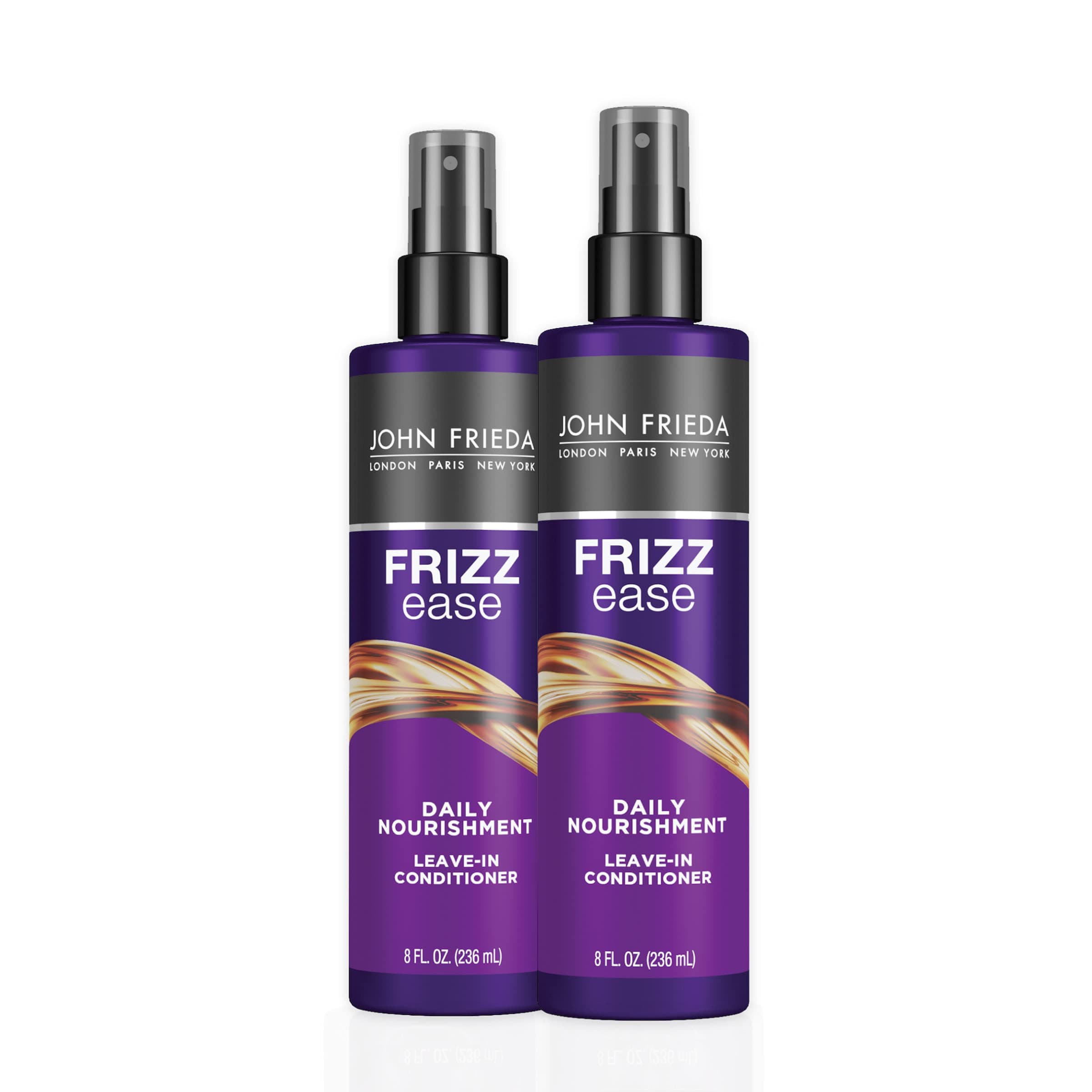 Frizz Ease Daily Nourishment Leave-In Conditioner, Detangles Frizzy, Damaged Hair, Reduces Breakage, Protects Against Heat, with Vitamins A, C, E & Green Tea Extract, 8 Oz, Pack of 2