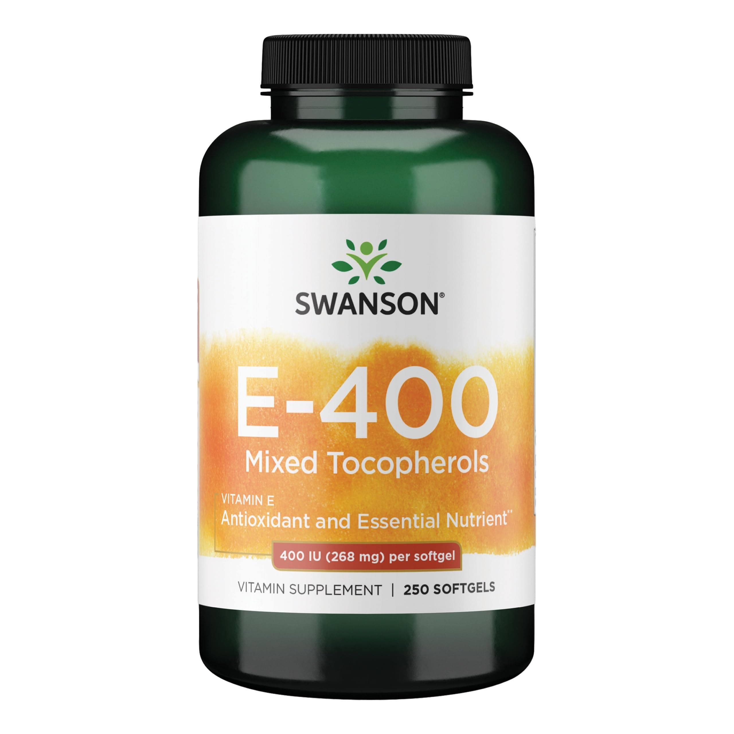 Swanson E-400 Mixed Tocopherols - Antioxidant Supplement to Support Heart Health* - Contains D-Alpha Tocopherol - Non-GMO - 250 Softgels