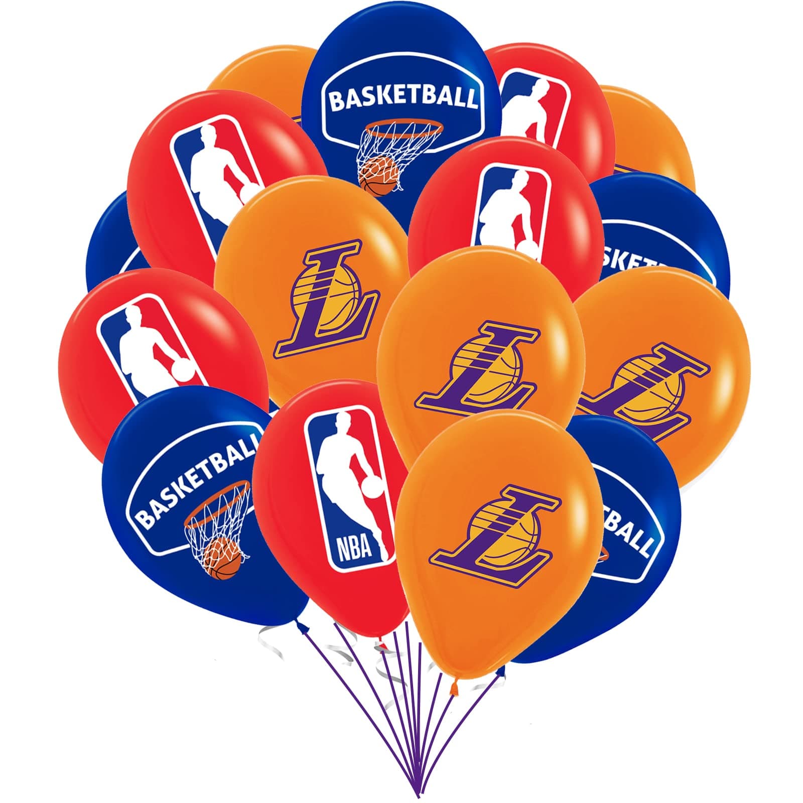 NBA Los Angeles Lakers Basketball Latex Balloons. Basketball Party Decorations For Boys. Sports Themed Basketball Birthday Decorations. Basketball Sports Birthday Party Suppliers…