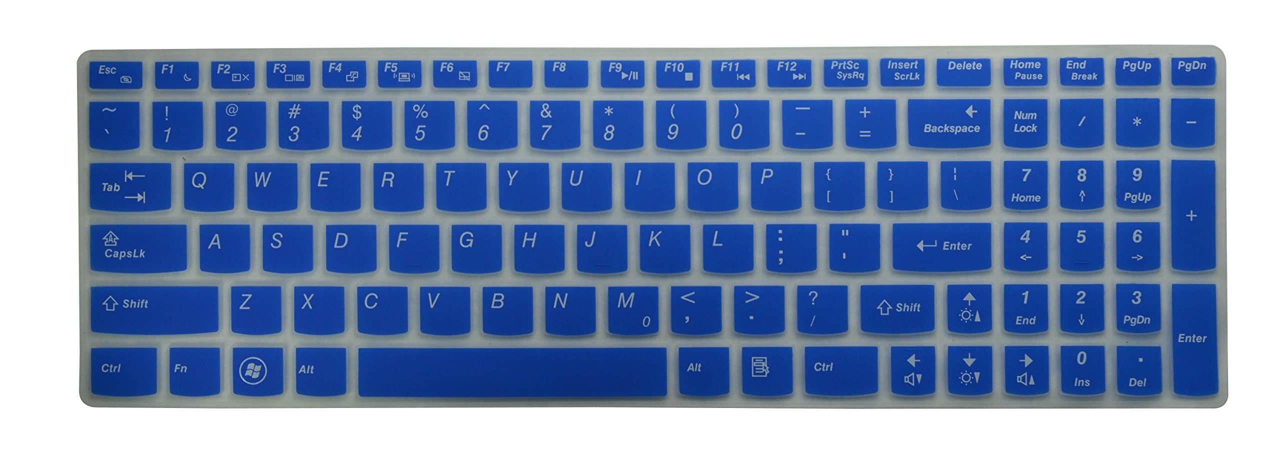 Avigator Translucent Blue Ultra Thin Silicone Keyboard Protector Skin Cover for IBM Lenovo IdeaPad Z500, Z510, Z510p, Z580, Z585, Z560, Z565, Z570, Z710, S510, S510p, U510, U530, Y510p, Y580, Y570, Y570D, V570, P500, P580, N580, N585, B570, B575, Essential G500, G500s, G505, G505s, G510, G570, G575, G770, G580, G585, G710, G700, G780, Flex 15(if your "enter" key looks like "7", our skin can't fit) - 1 Cleaning Cloth from Avigator