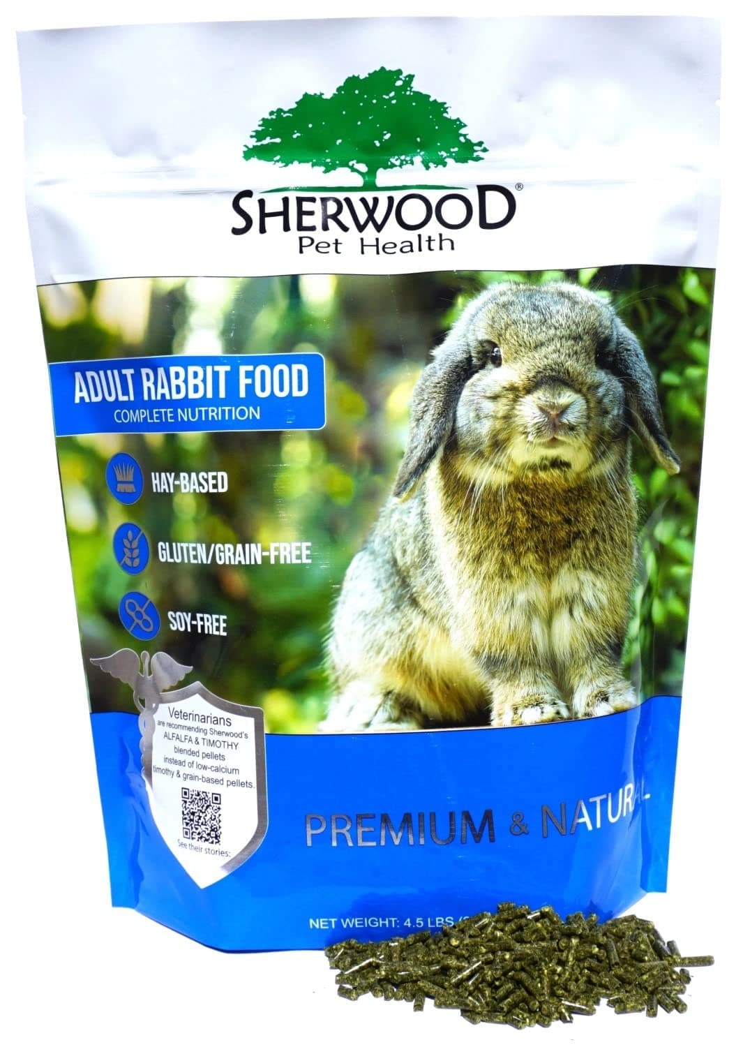 Adult Rabbit Food Alfalfa Timothy Hay-Based Blend 4.5 lbs, Grain and Soy-Free for Better Digestion