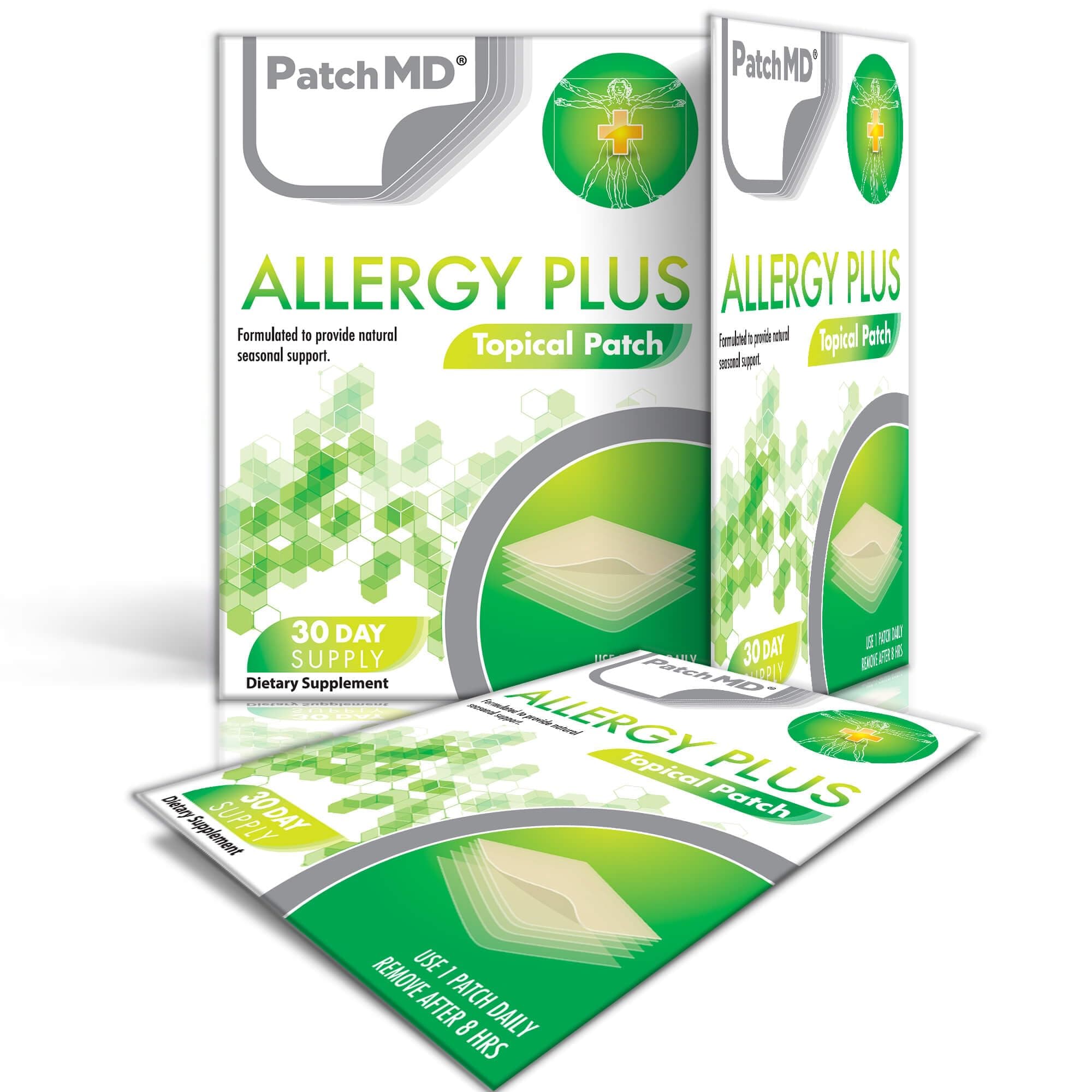 PatchMD – Allergy Plus Topical Patches – 100% Natural, May Help Reduce, Support, and Stabilise Inflammatory Allergic Reactions All Year Long– 30 Day Supply'