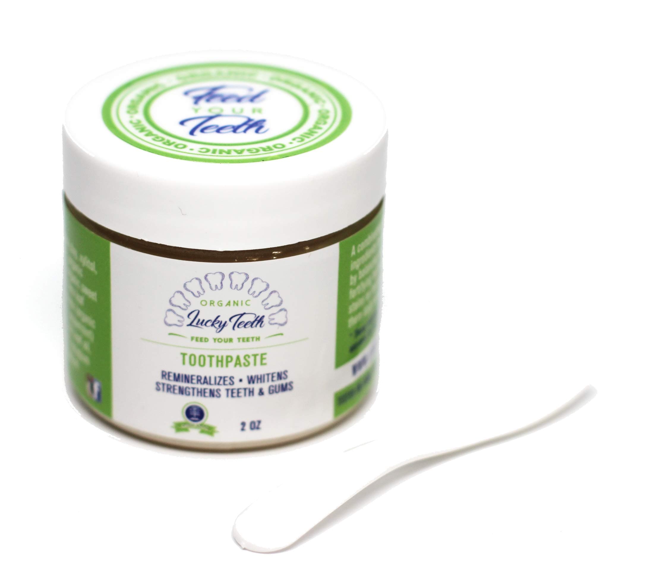 Lucky Teeth Organic Toothpaste-All Natural, Remineralizes and Fortifies Teeth and Gums. (2 oz)