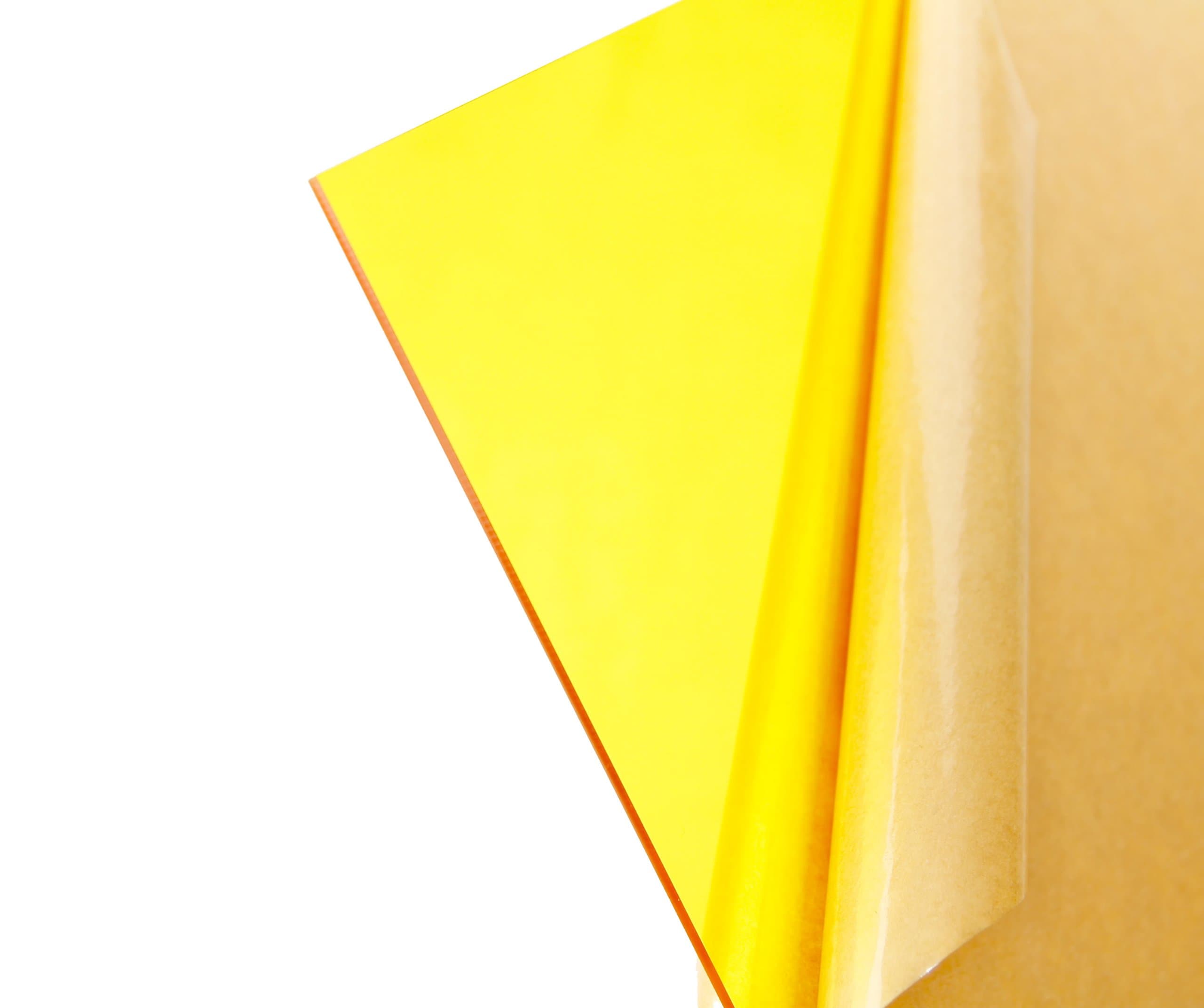Cast Acrylic Sheet - .118" Thick, TP Yellow, 12" x 24" Nominal