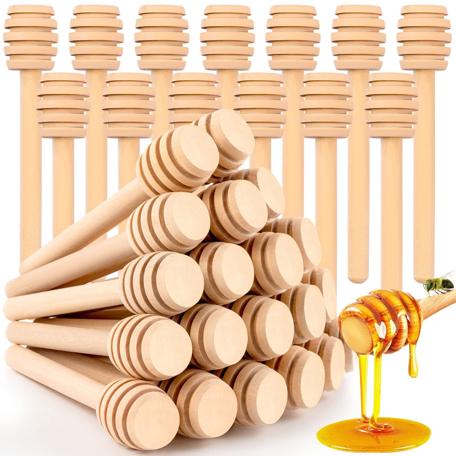 – Honeycomb Stick - 20Pcs Wooden Honey Dipper, 3 Inch Mini Honey Stick for Honey Jar Dispense Drizzle Honey and Wedding Party Gift