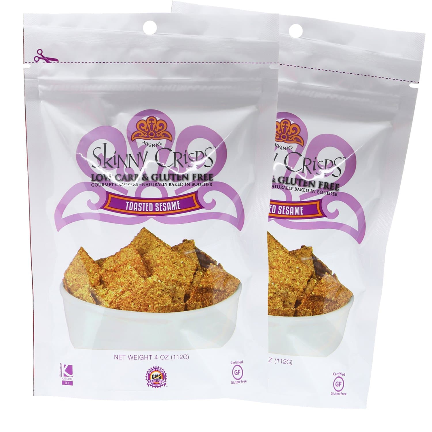 Skinny Crisps Toasted Sesame Crackers (Pack of 2)