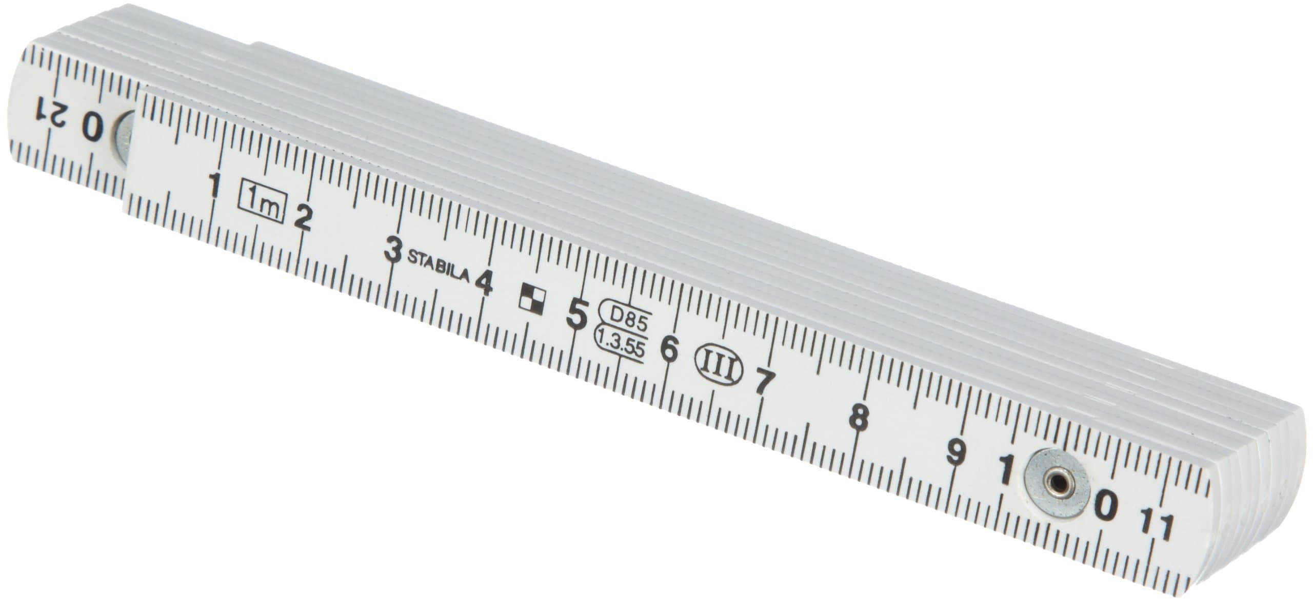 StabilaFolding Ruler Plastic Length 1 Metre White Resistant to Bad Weather Influences