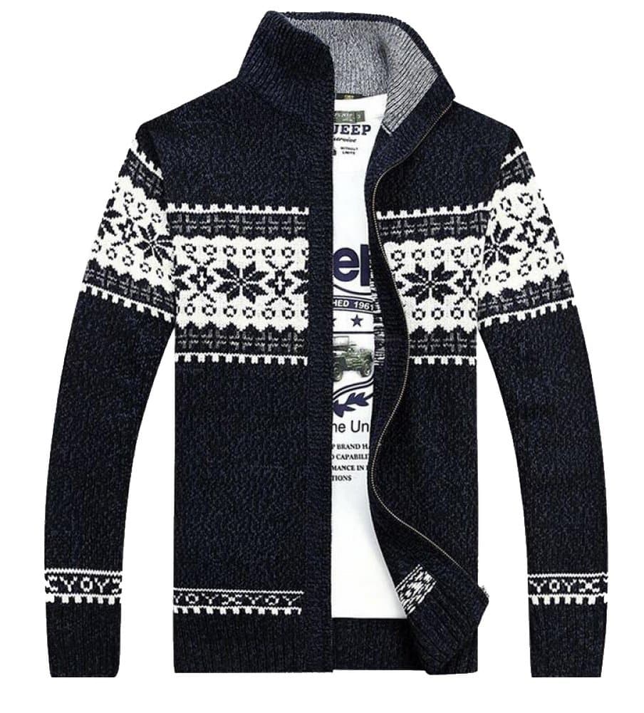 Neestaa Men's Autumn New Jacket Coat Long Sleeved Cardigan Sweater XXXL Blue