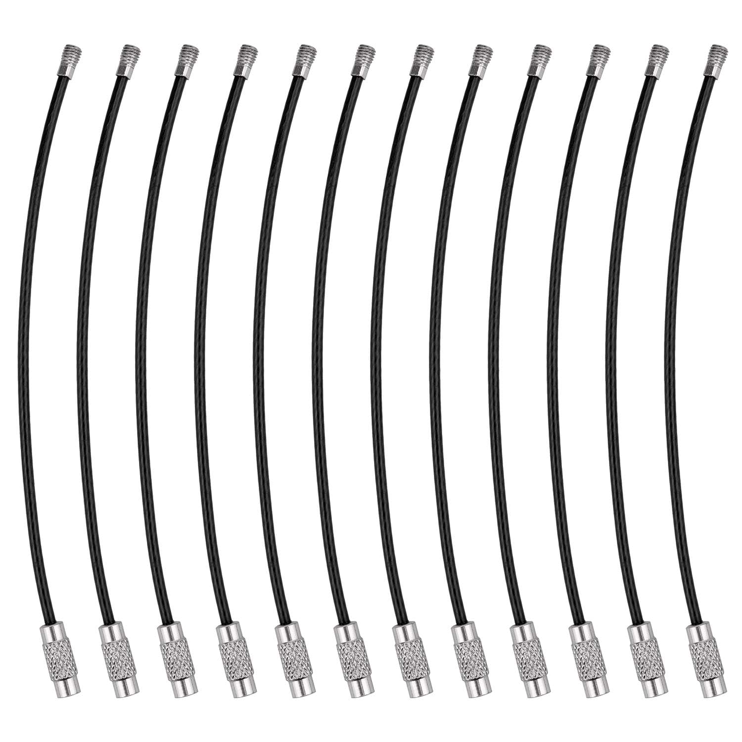 Keychain, 4.3 Inch/6.3 Inch Stainless Steel Wire Rings Cable Keyring Loop for Luggage Tags, Keys and ID Tag Keepers