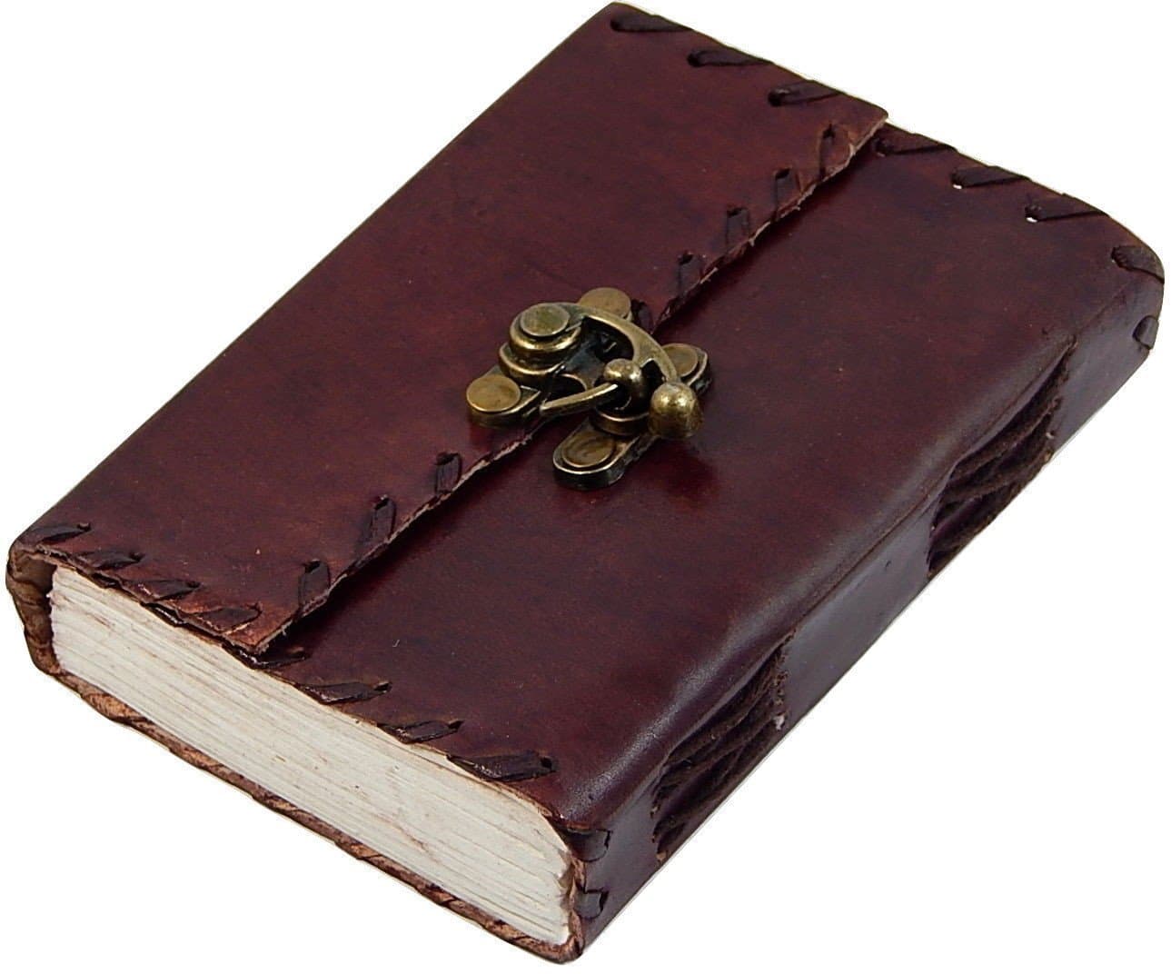 RSN Genuine Leather Handmade Real Vintage Hunter Notebook Diary with Metal Lock