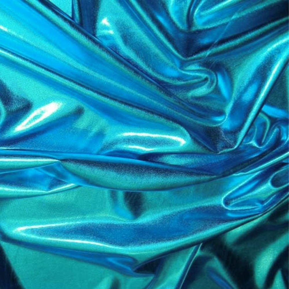 Spandex Metallic Fabric Turquoise, 60" Wide – Sold by The Yard (FB)