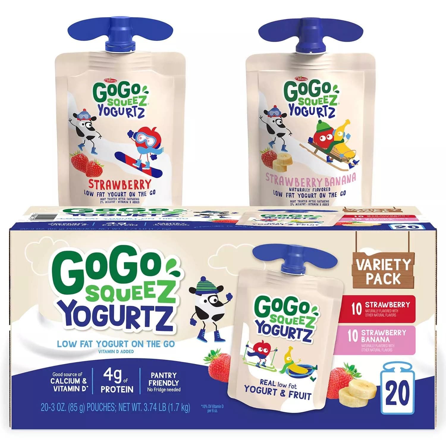GOGO SQUEEZ GoGo Squeez Yogurtz Strawberry & Strawberry Banana (20 Count)