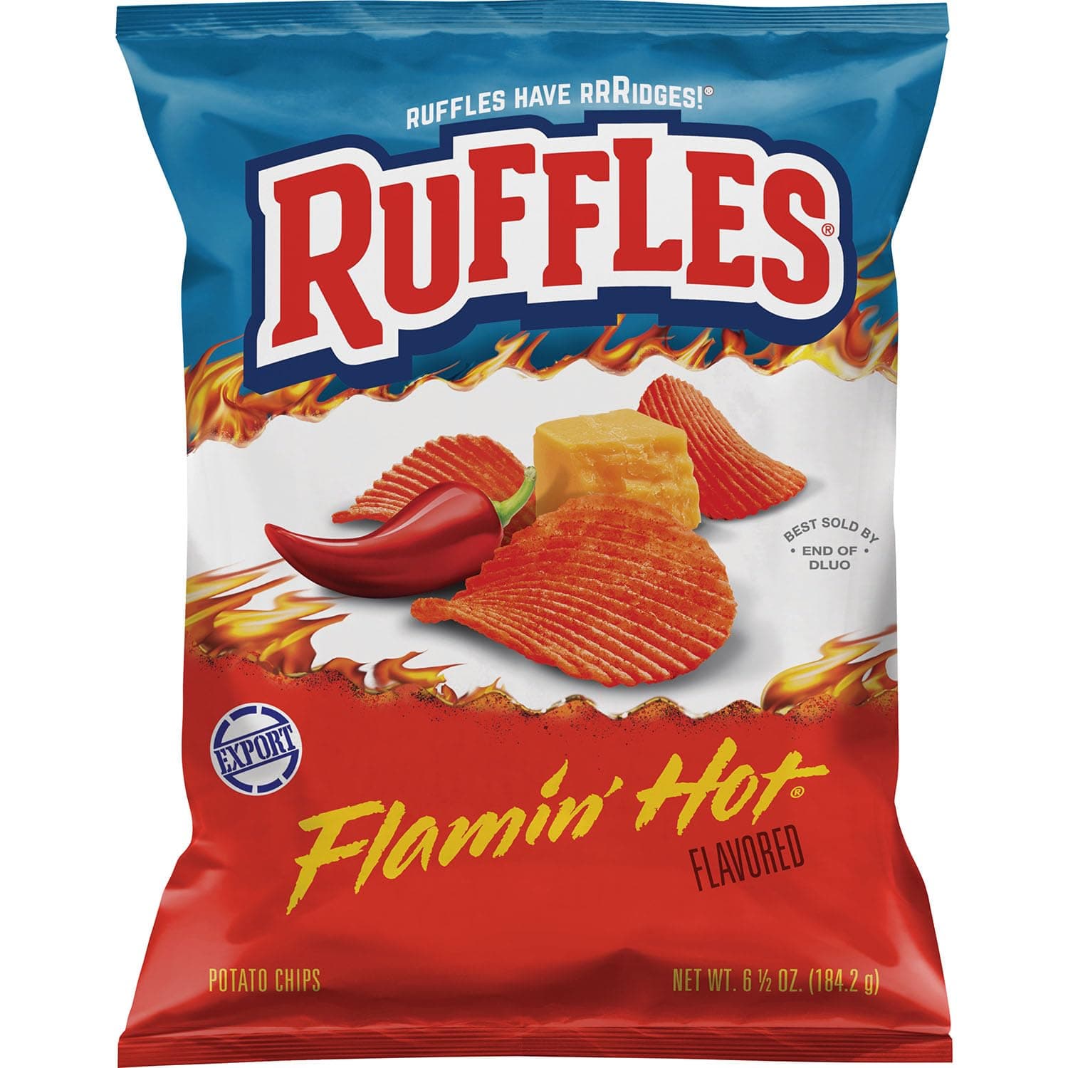 Ruffles Flamin Hot Flavored Chips 6.5 OZ (184g) - Export